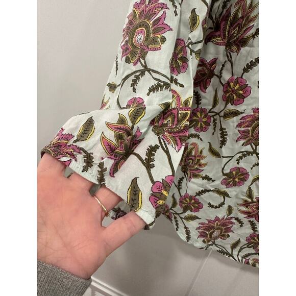 Roller Rabbit Adrianna Asian Floral Peasant Style Top Size M - Picture 4 of 4